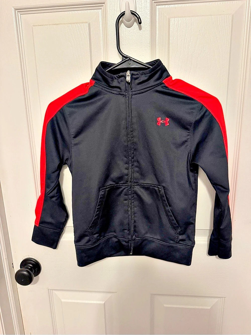 Under Armour Boys Size 8 Black & Red Track Jacket
